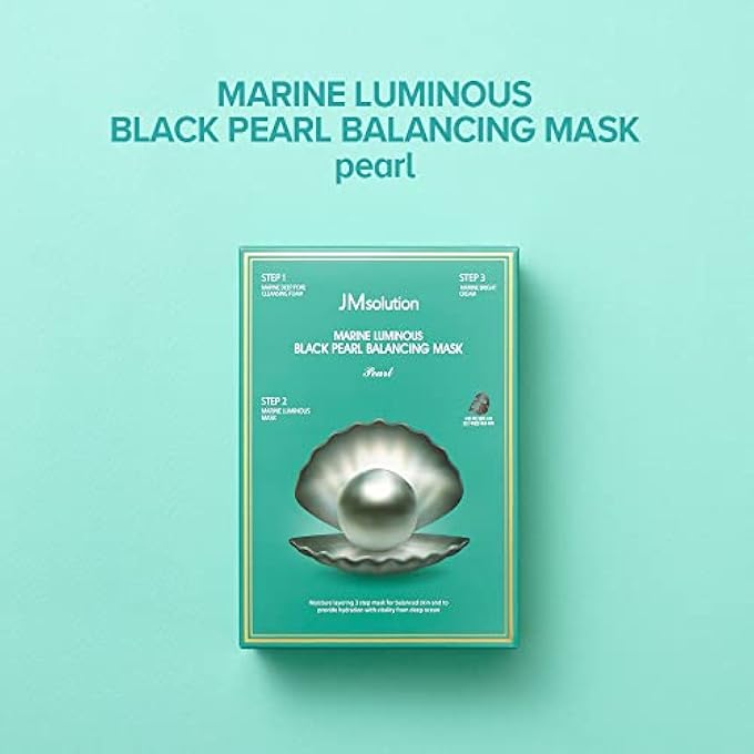 JMsolution MARINE LUMINOUS PEARL DEEP MOISTURE 3 STEP SKIN CARE FACE MASK - KOREAN SKINCARE FACIAL MASK - BOOSTING BRIGHTENING MOISTURIZING-10 SHEETS FOR DRY SKIN (BLACK PEARL) - Image 2